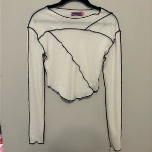 Flattering sheer white top!